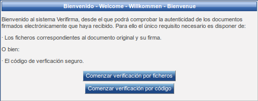 Menú de Verifirma